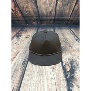 Vintage Nissin Men's Brown Rope Cap Adjustable Zipper Strap